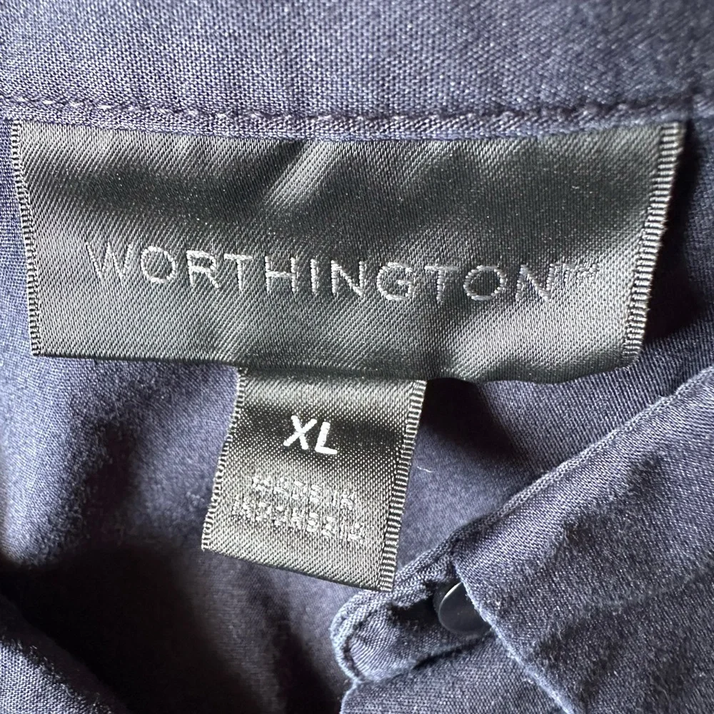 Worthington Blue Button Down Shirt - Picture 5 of 5